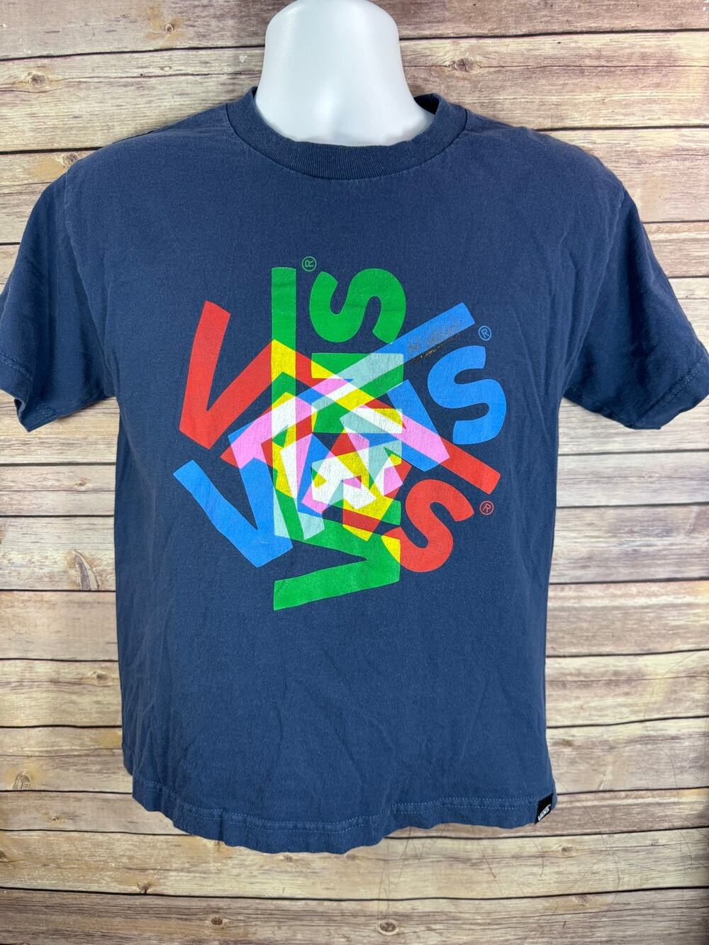 Vintage Blue Vans Off The Wall T-Shirt - Men's Size Large Y2K